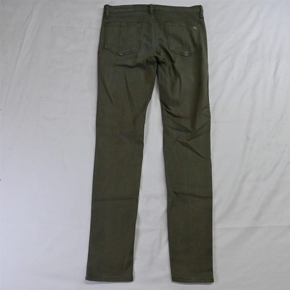 Reg + Bone 28 Mid Rise Skinny Dark Green Stretch Denim Jeans - Picture 5 of 5